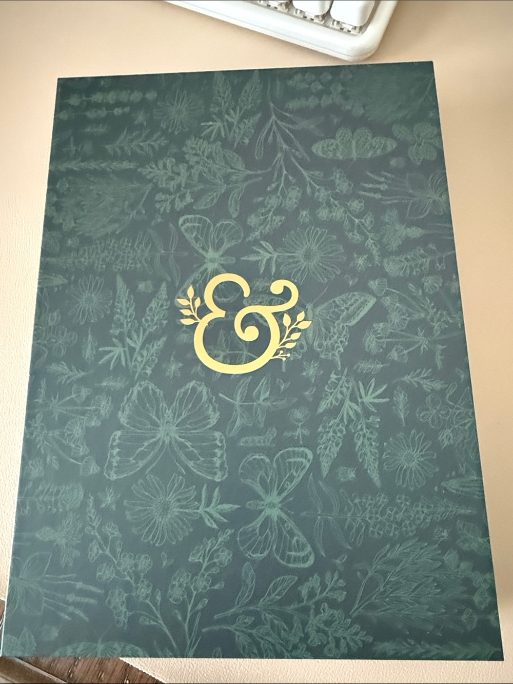 Archer & Olive Taupe Butterfly Embroidered Dot GridNotebook with Elastic Closure - Picture 5 of 6